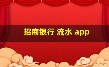 招商银行 流水 app